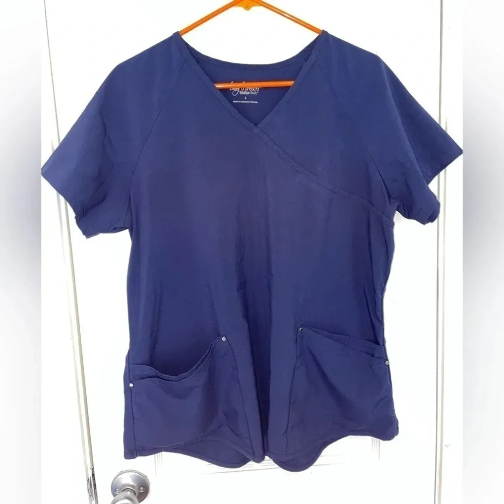 Easy Stretch ButterSoft Scrub Top​​​​​ Blue Size L - Image 2