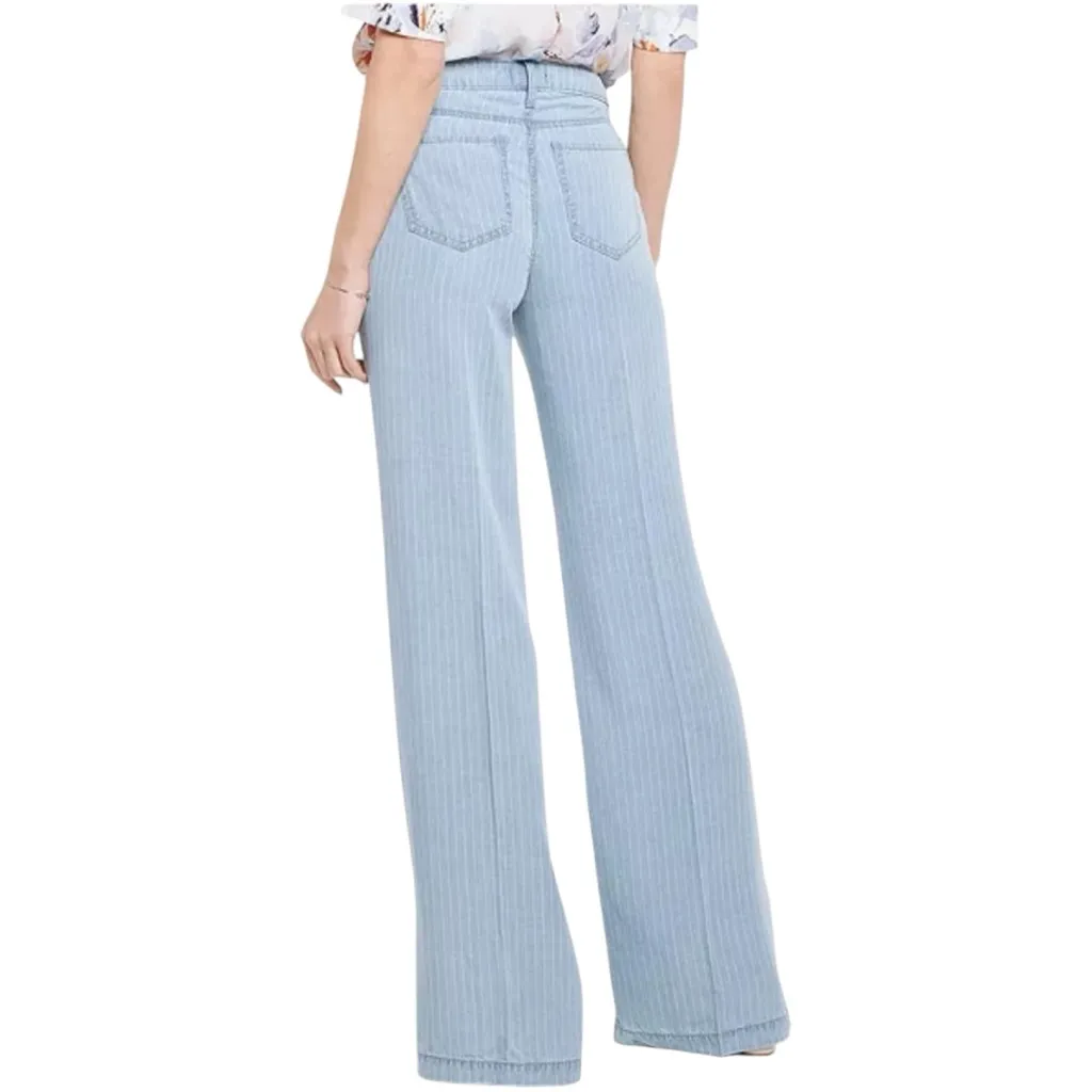 NYDJ Teresa Wide Leg Jeans size 18W Striped Light Blue Summerville Stripes NWT - Image 2