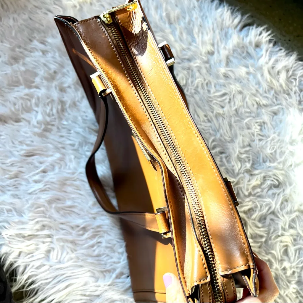 Kate Spade vita regatta court leather tote camel brown - Image 7