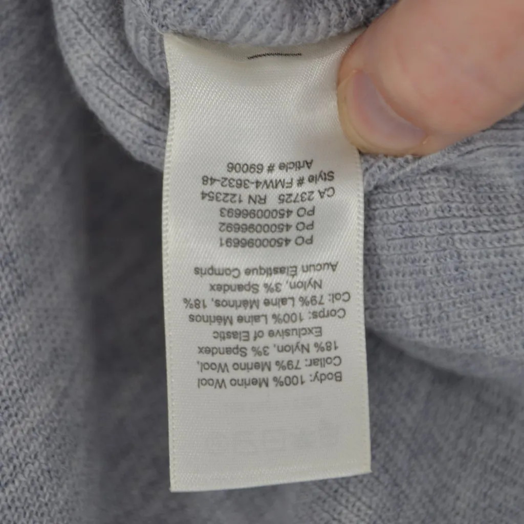 Aritzia Wilfred Emmy Crop Sweater Gray Merino Wool Bell Sleeve Tie Cuffs Size S - Image 5