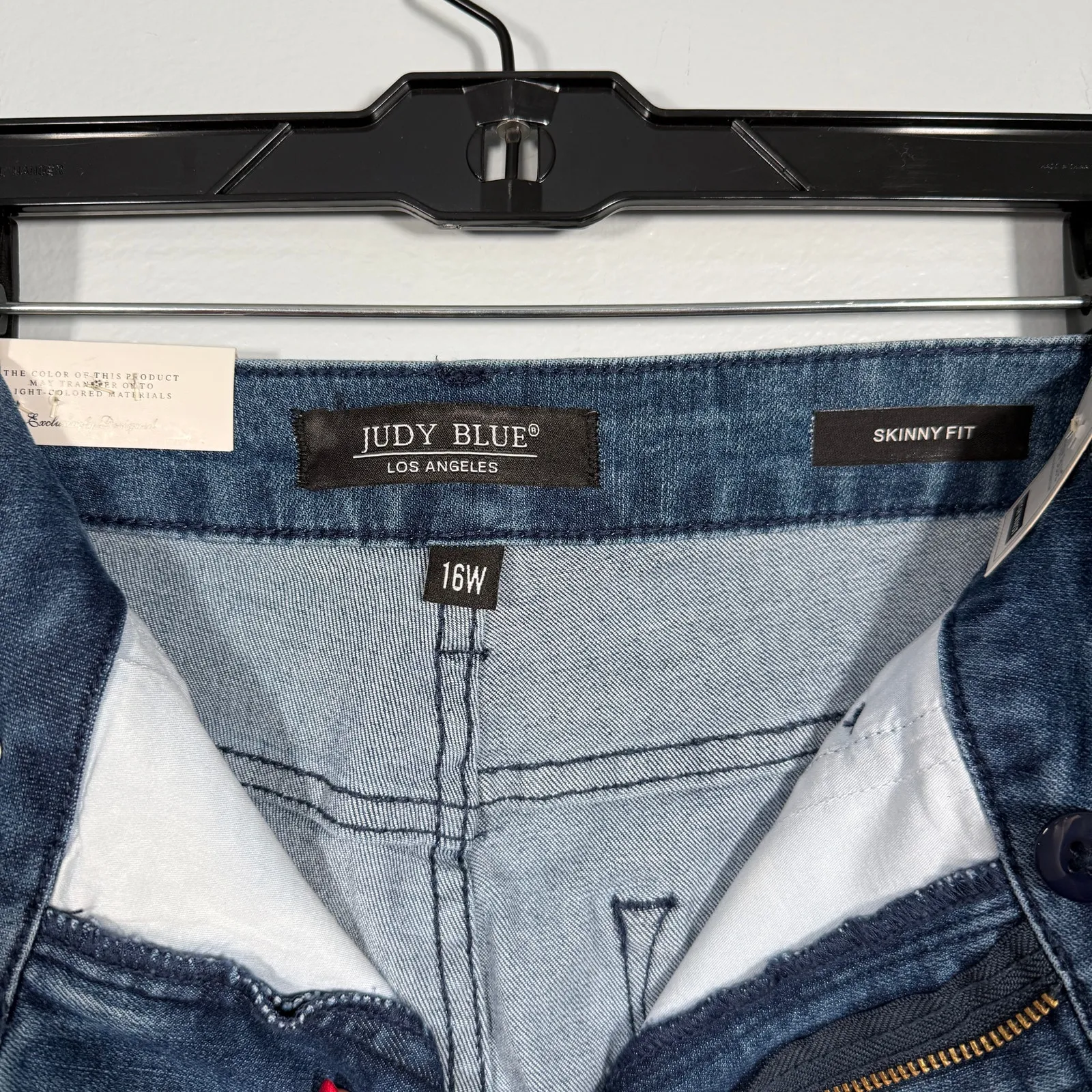 Judy Blue Lucy Size 16 High Rise Tummy Control Skinny Stretch Jeans Medium Wash - Image 6