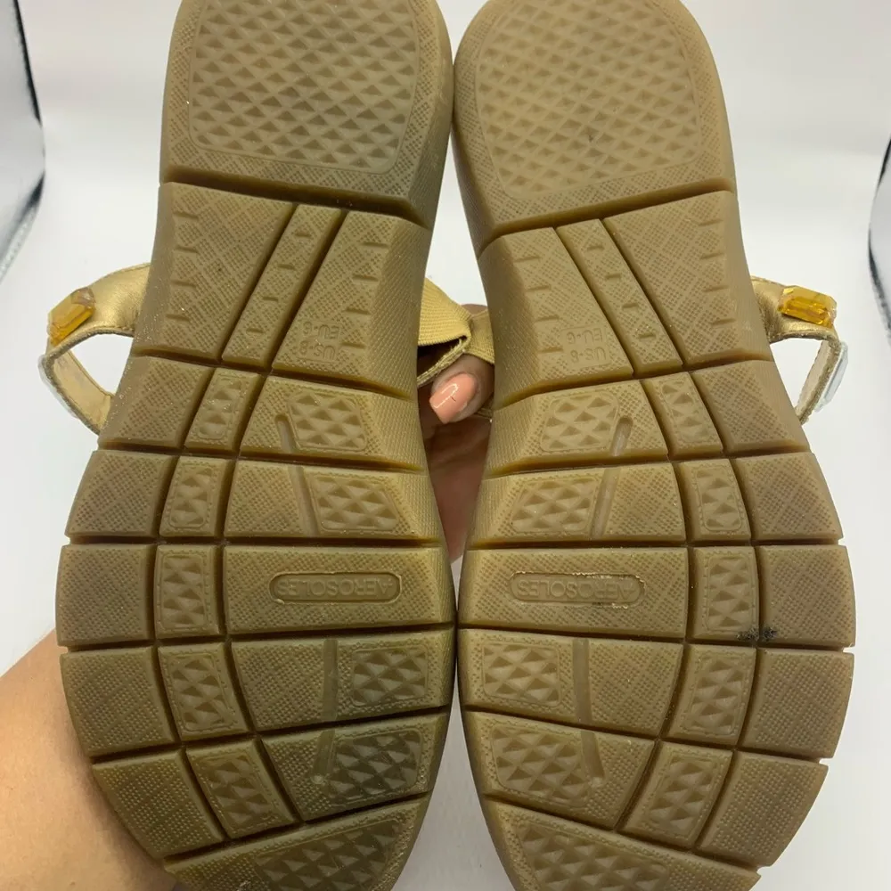 Aerosoles Gold bling diamonds Flip Flop Thong Sandals Sz 8M woman’s - Image 4