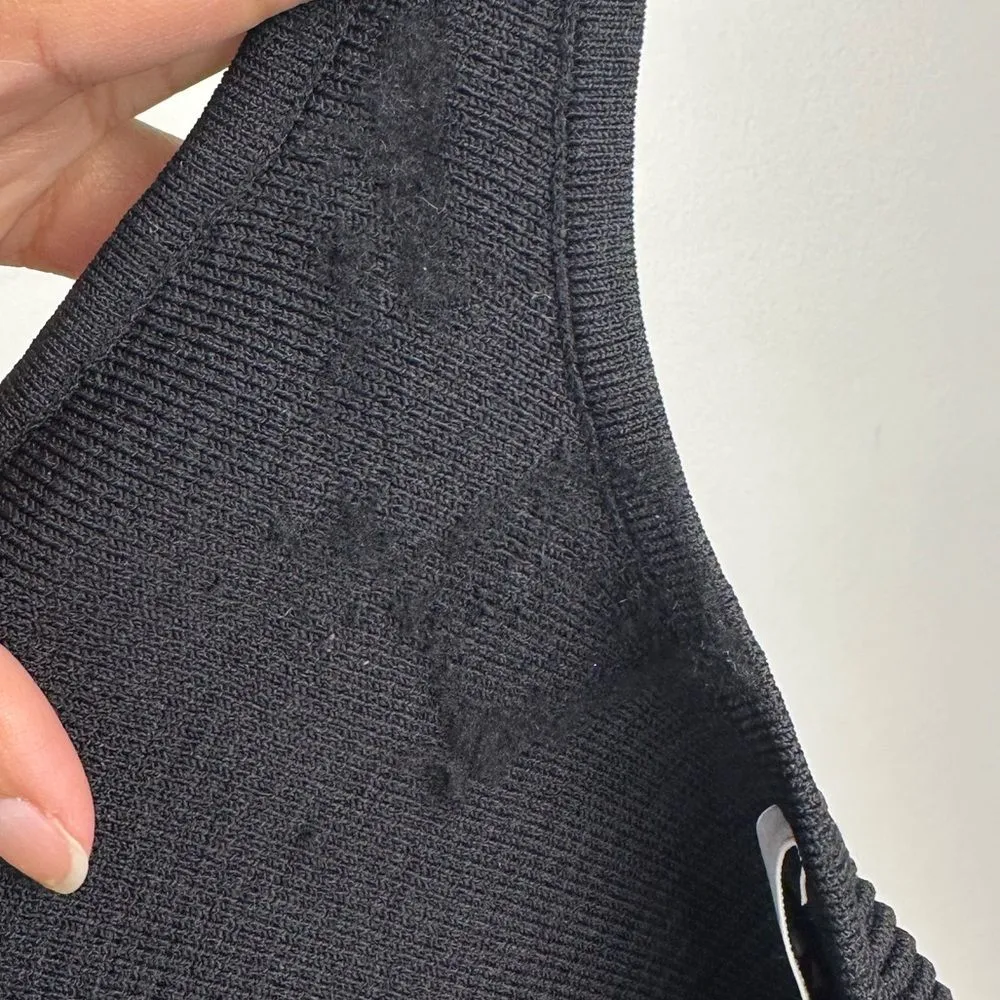 Aritzia Babaton Sculpt Knit Square Neck Cropped Black Tank Top Women’s Sz M - Image 9