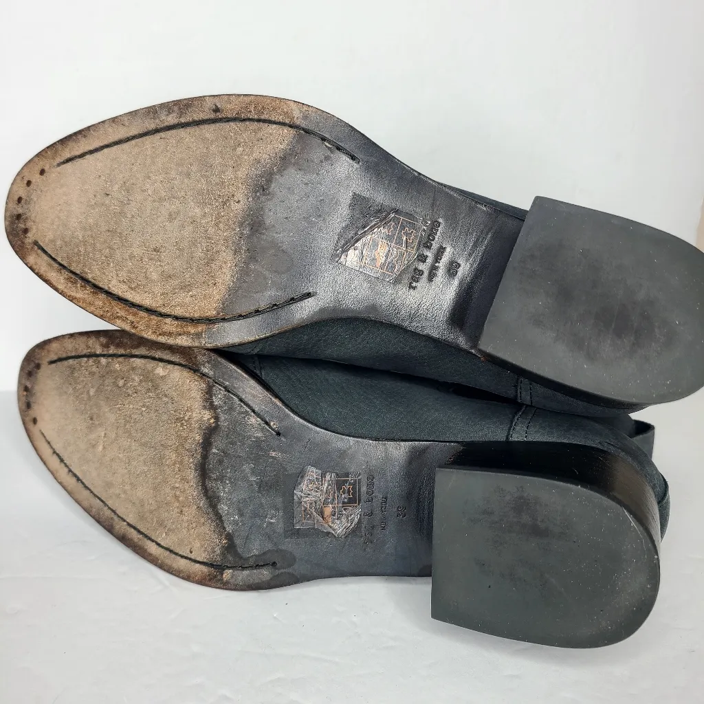 Rag‎ & Bone Walker Ankle Chelsea Charcoal Gray Nubuck Leather Bootie Size EU 39 - Image 7