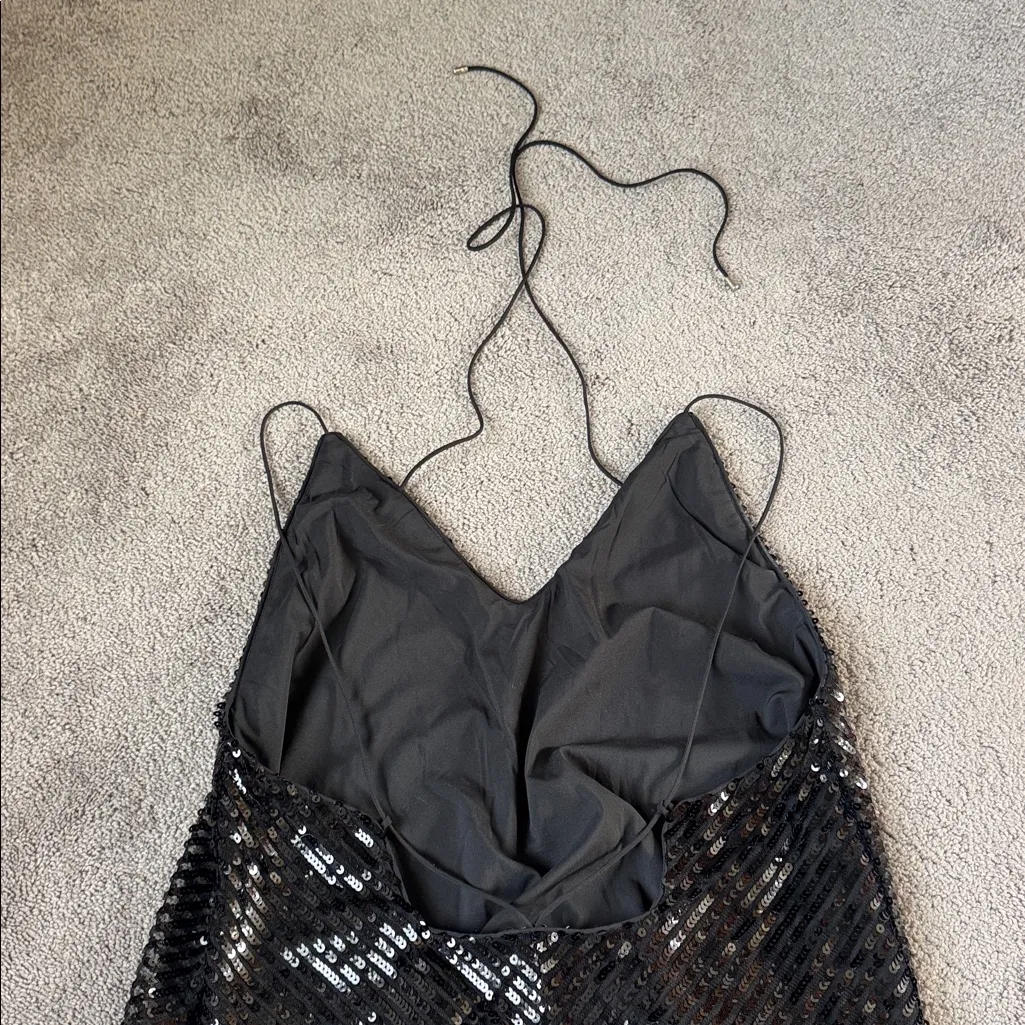 Tobi Black Mini Sequin Dress SIZE M - Image 6