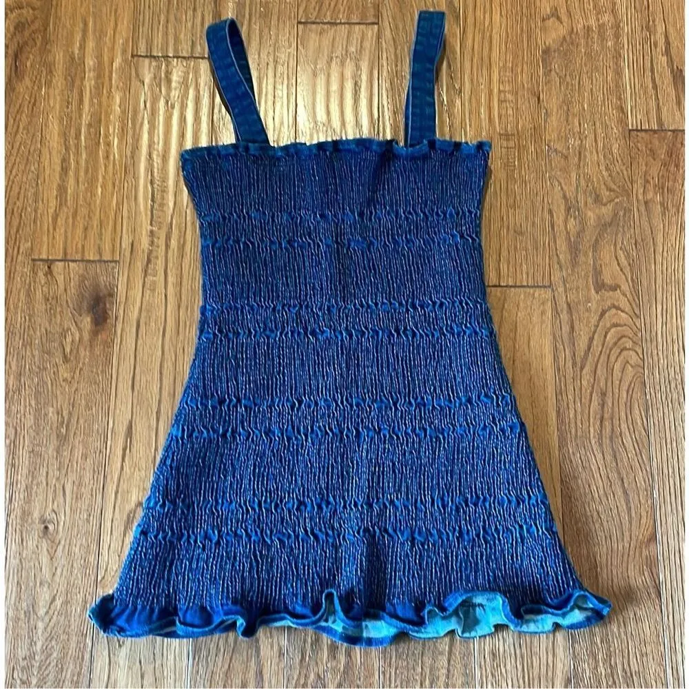 Urban Outfitters denim smocked mini dress size 6 - Image 10