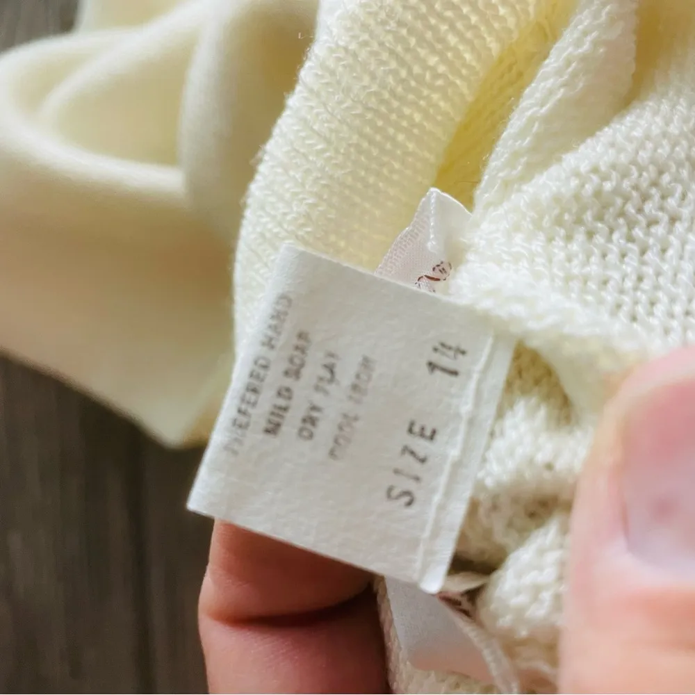 Vintage Laura alzia petit two piece skirt suit jacket sweater outfit 14 cream White - Image 8