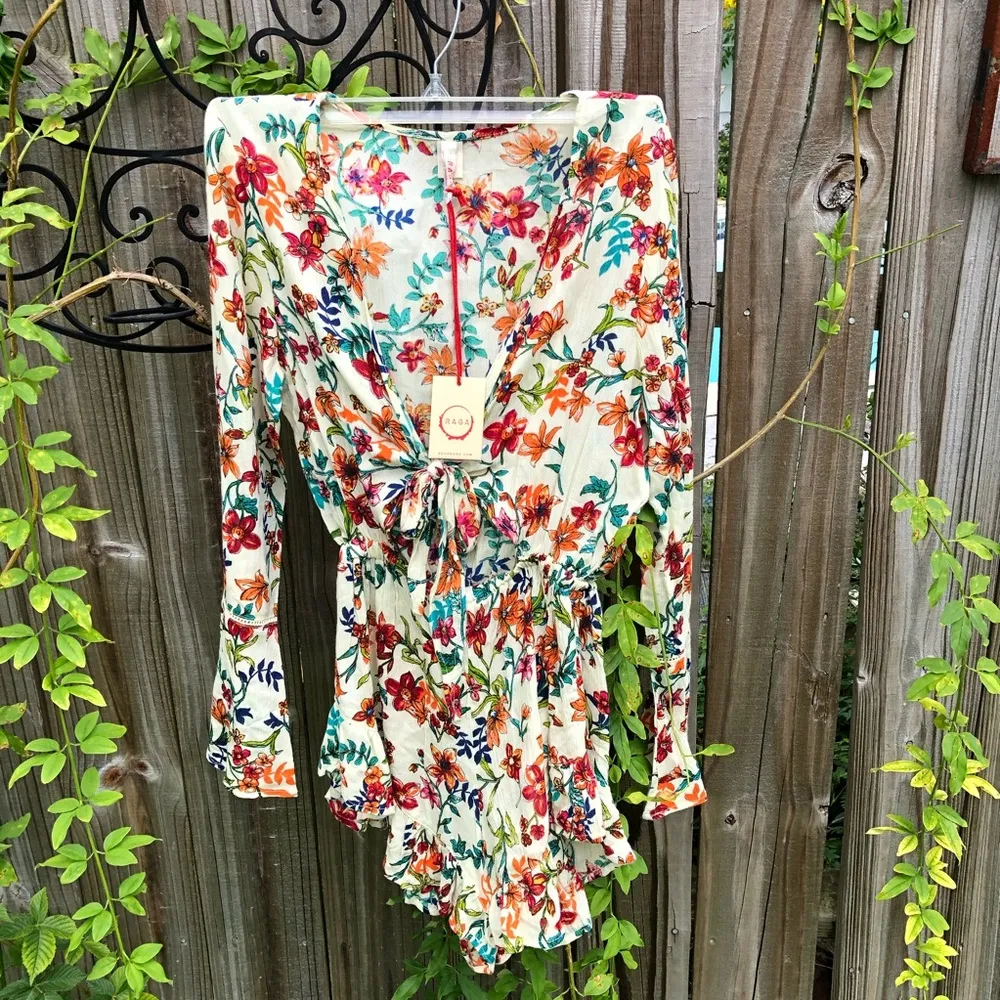 Anthropologie RAGA Floral Romper XS - Image 6
