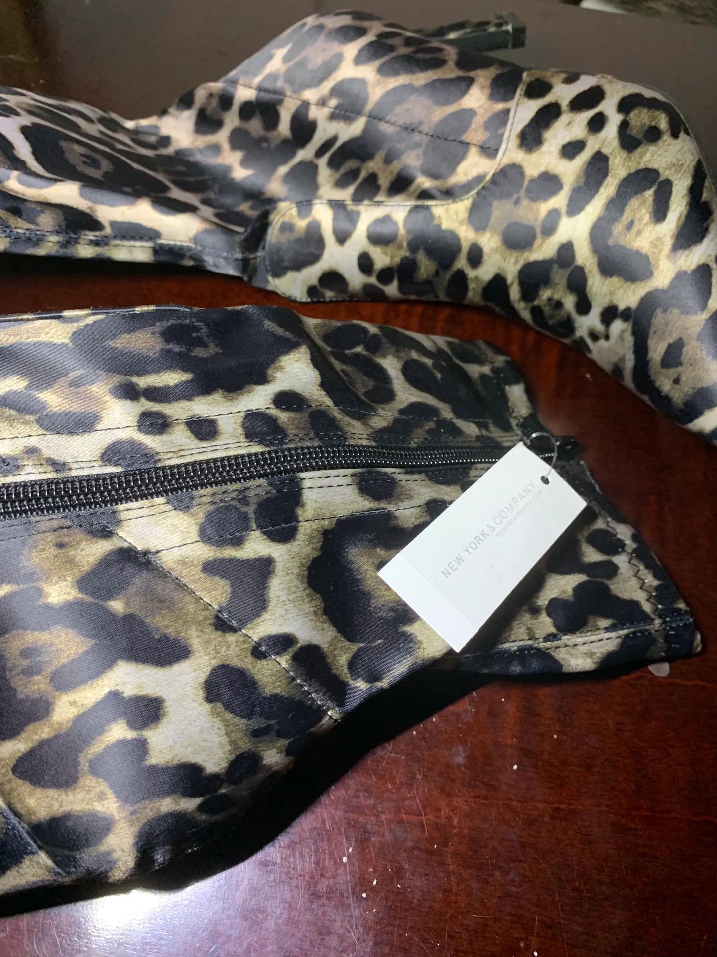 NY&C Olivia Miller Leopard Animal Print Boots Black Size 6.5 - Image 7