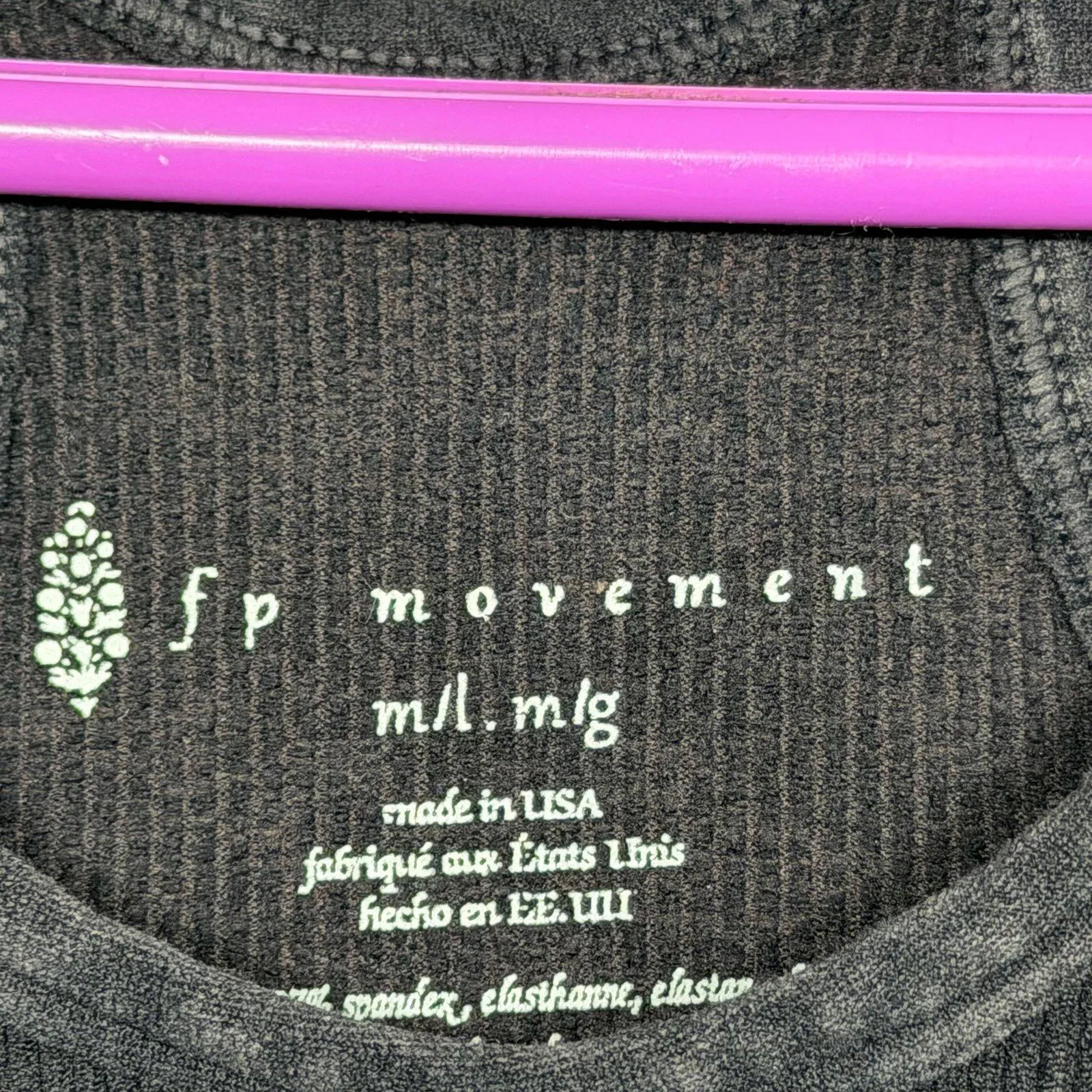 FP Movement M/L Black Ribbed Jumpsuit - Image 8