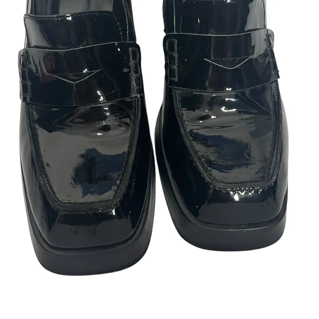 ALOHAS Patent Leather Loafers Women’s Size 9 Black Block Heel Slip-On - Image 11