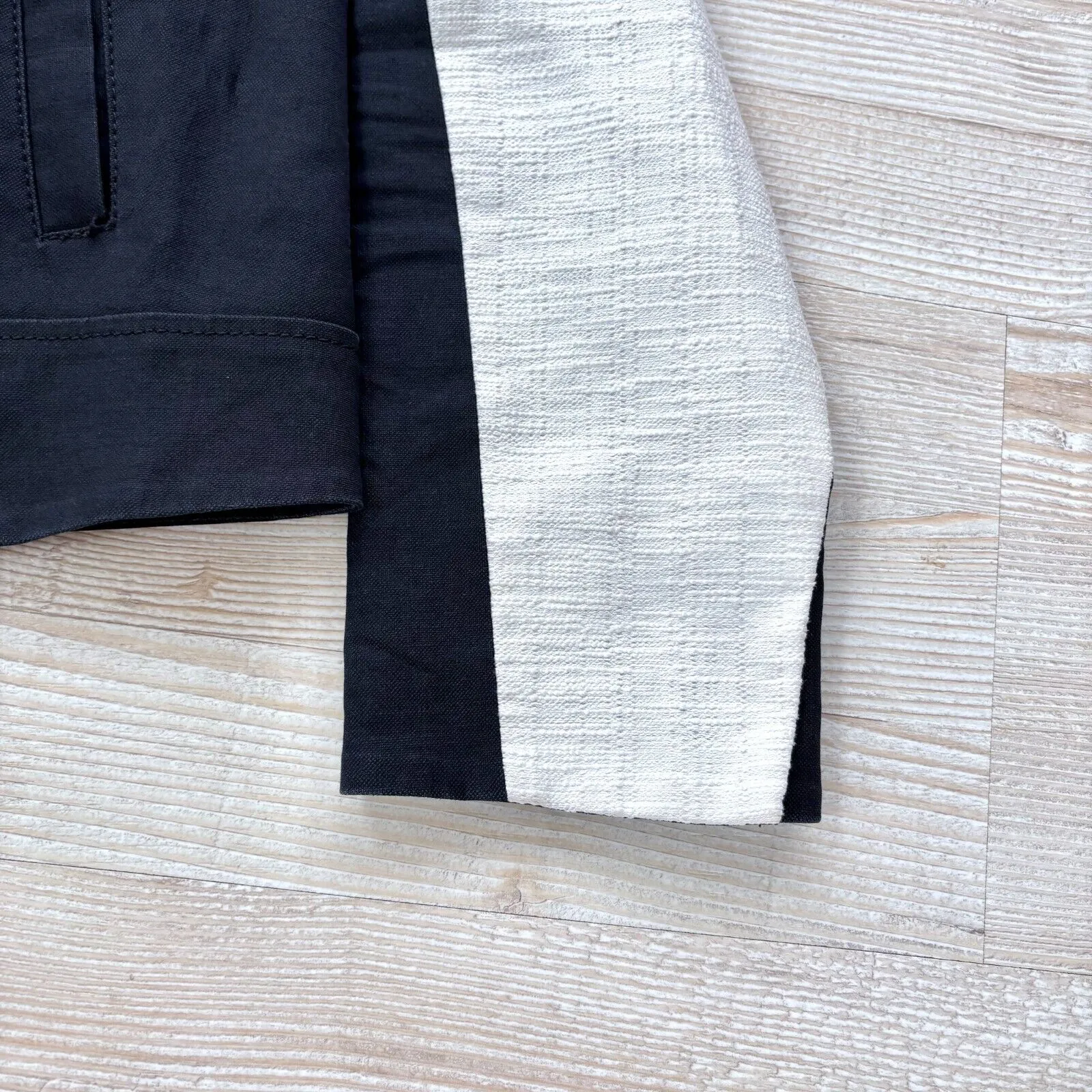 Helmut Lang Era Cotton Linen Single Button‎ Blazer | Black/Ivory 8 - Image 4