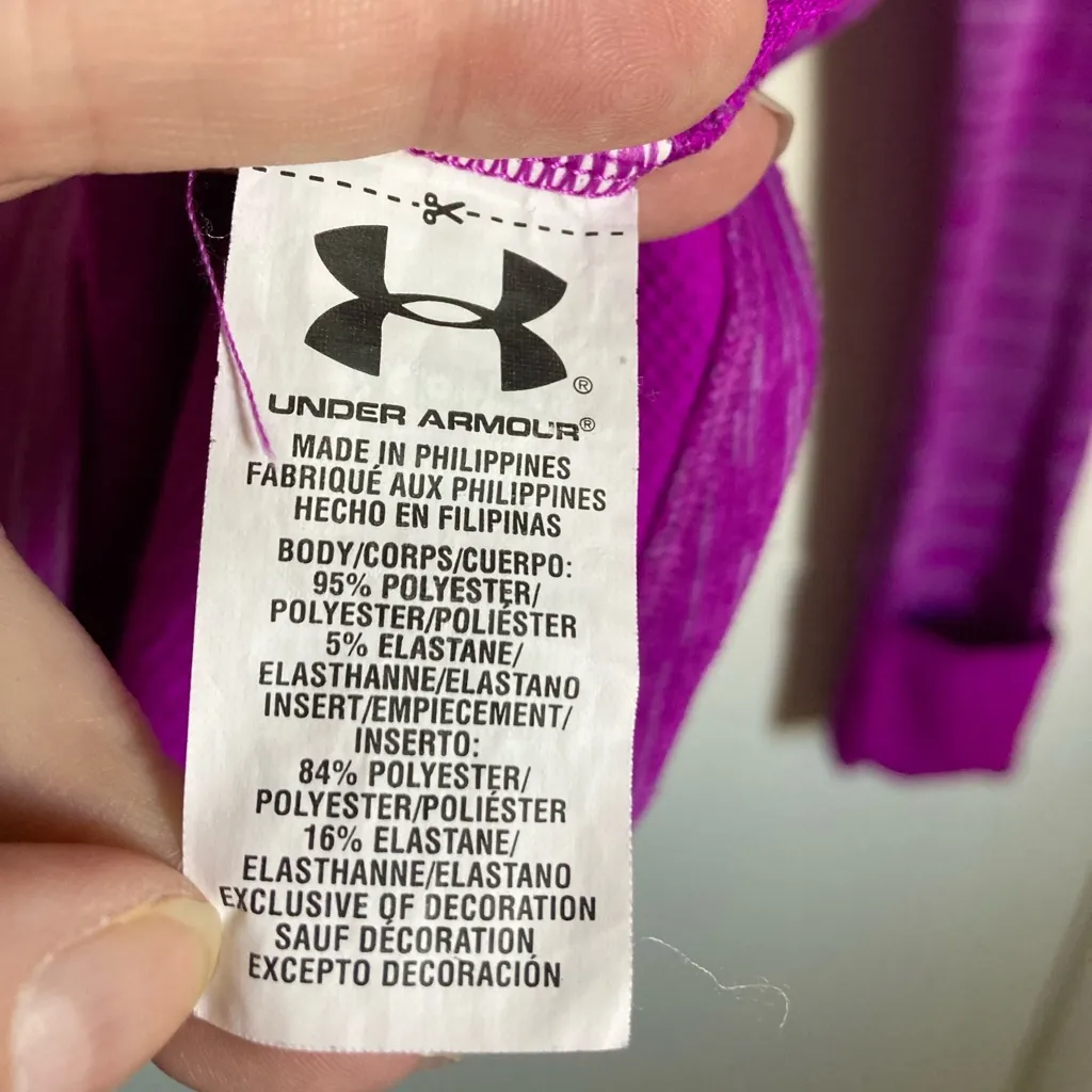 Under Armour Heather Fuchsia Fitted Turtleneck Long Sleeve Athletic Shirt #R - Image 3