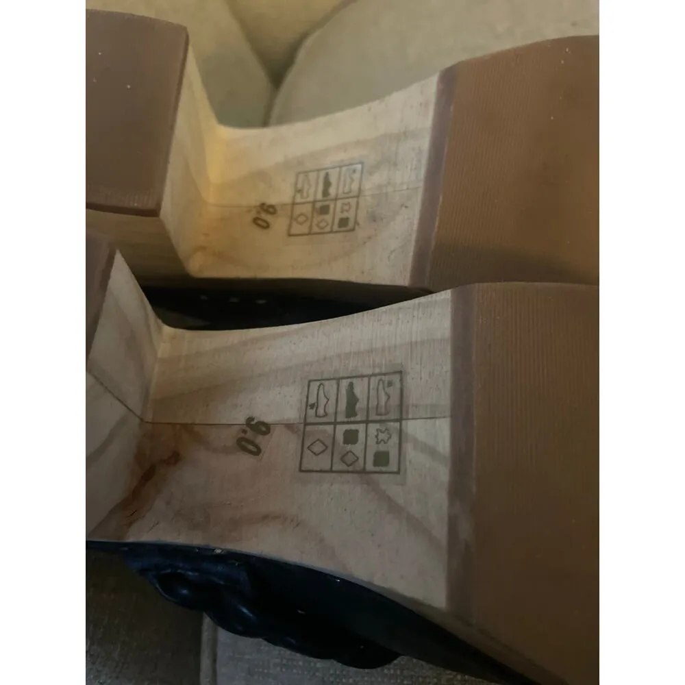 Dolce Vita Hila Braided Heel Saddle Leather Black Mule Clog, S84 - Image 8