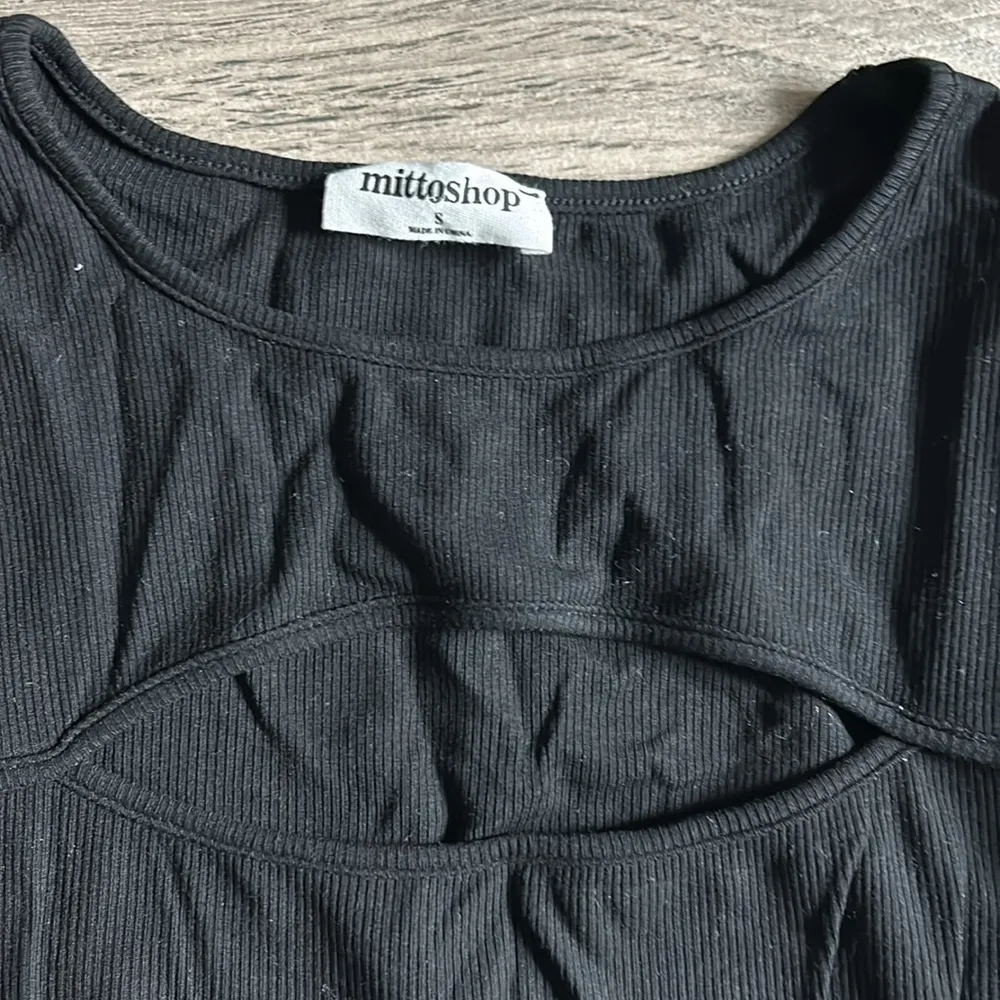 Mittoshop black ribbed long sleeve top - Image 2
