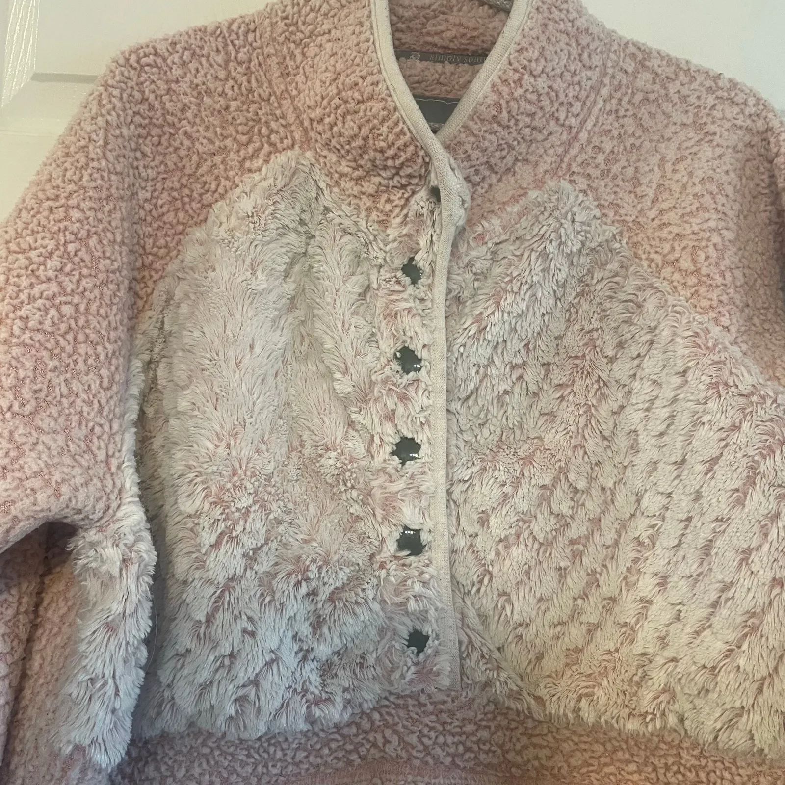 Simply Southern Pink Sherpa Pullover 1/4 snap Size XLarge - Image 12
