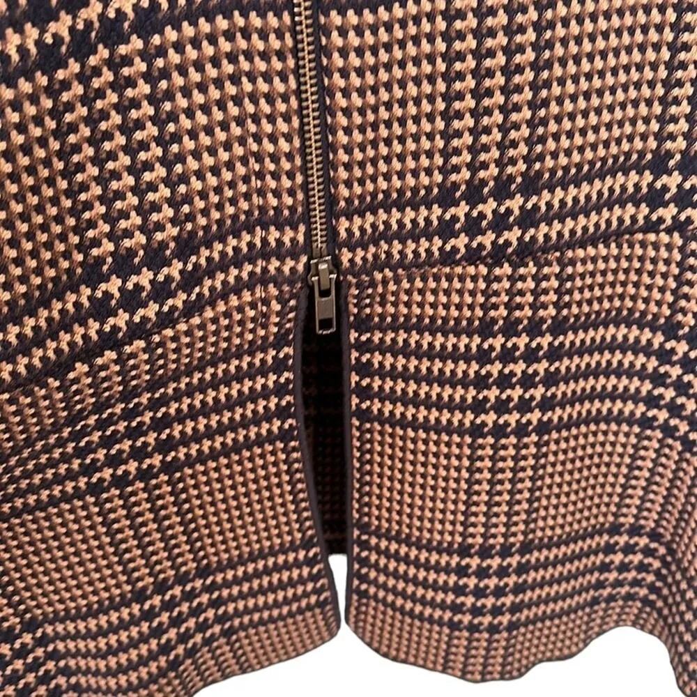 Cabi 3902 Flounce Hem Plaid Longline Full-Zip Jacket 2 Way Zipper Women’s Size S - Image 9