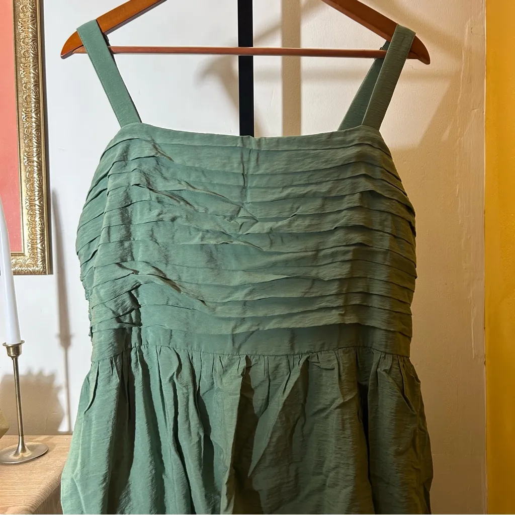 Abercrombie & Fitch Emerson Tiered Maxi Dress Long Ruffle Green Size XL - Image 3