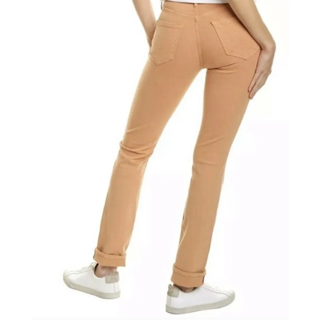 NWT Mother The Pixie Dazzler Sneak Jeans in Play Date Toasted Nut Womens Size 33 Orange - Image 3