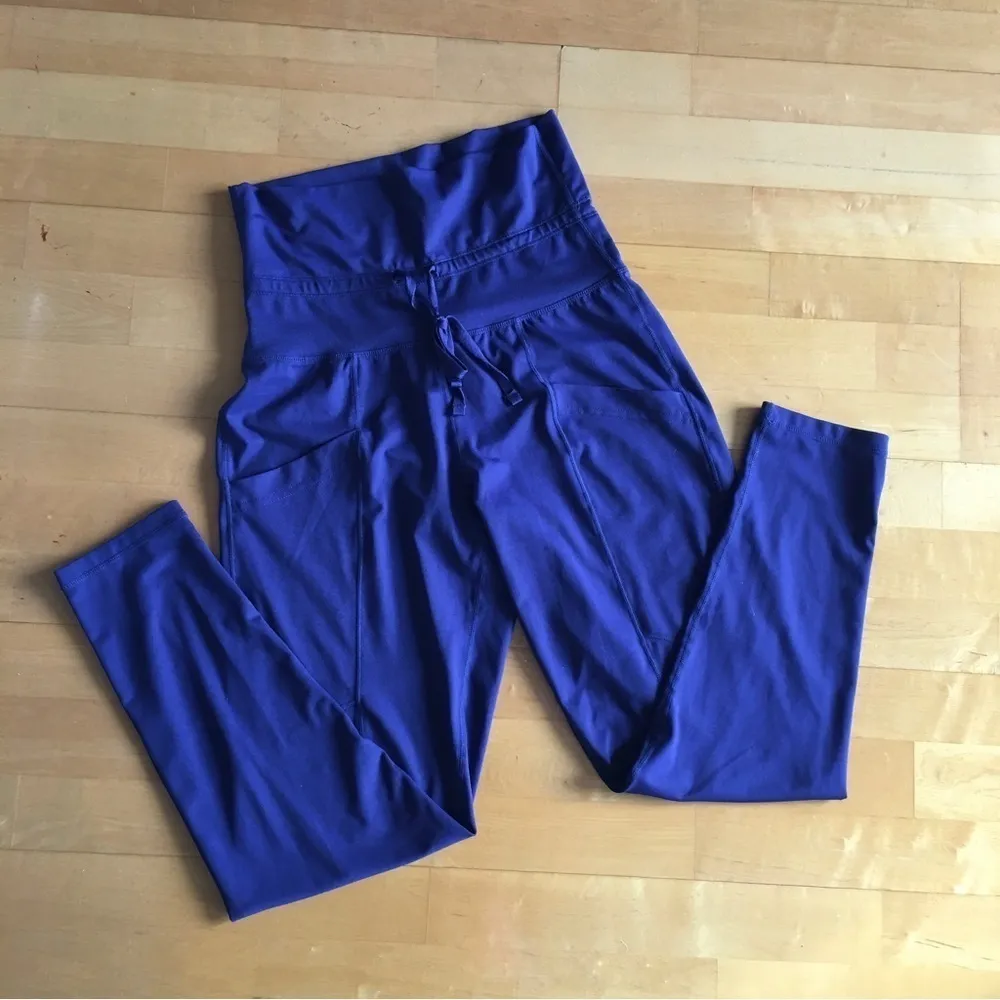 Fabletics Fold-over Waist High Rise Joggers, Indigo Blue, Size XS - Image 3
