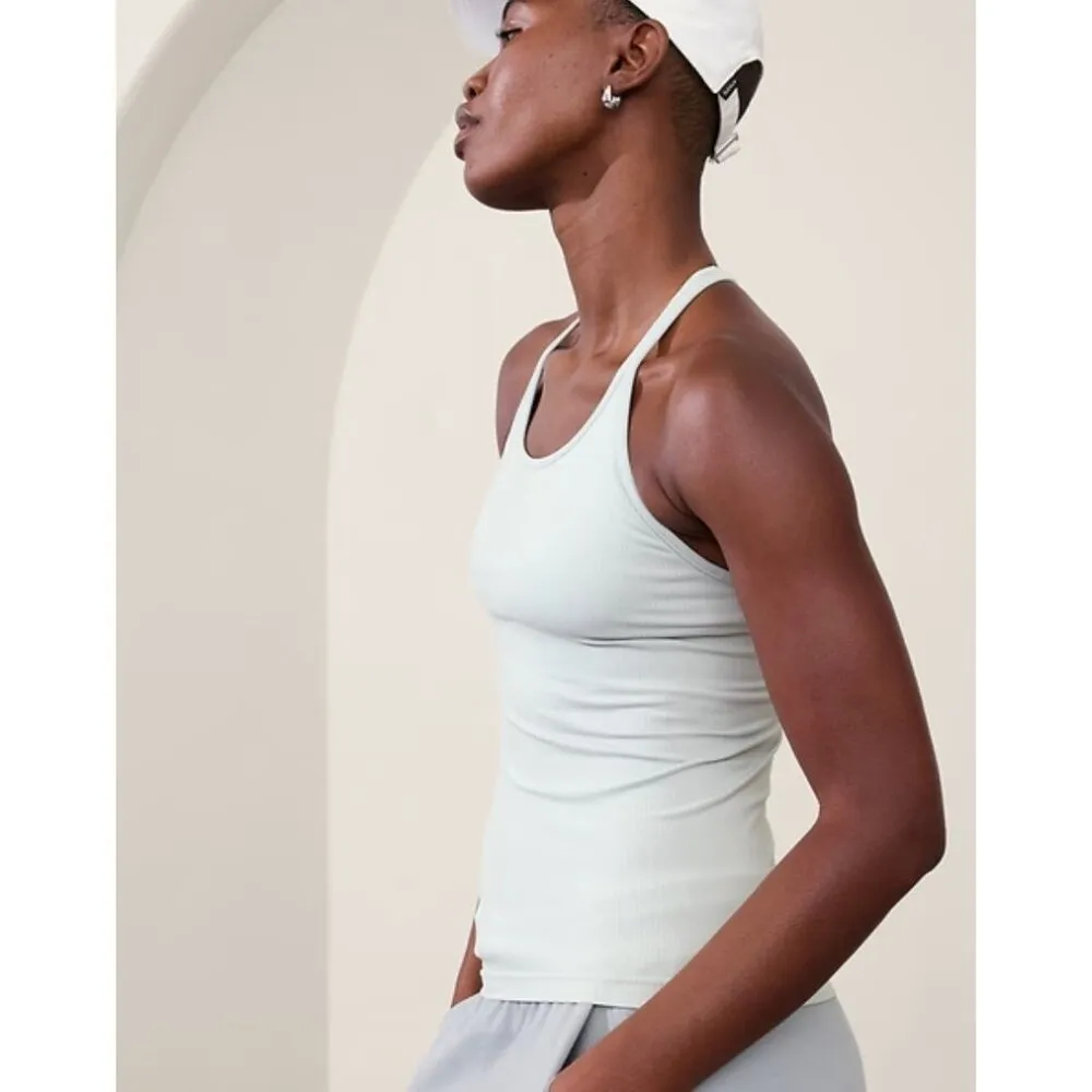 Athleta M Renew Built-In Bra Tank Cup D-DD Medium Snowfall Blue - Image 5