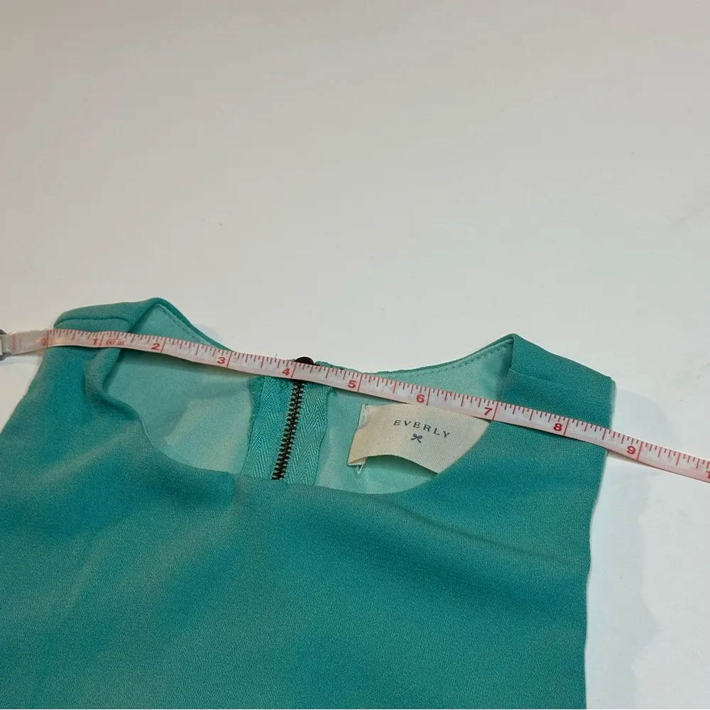 EVERLY SLEEVELESS TURQUOISE BLUE GREEN HIGH NECK MAXI DRESS ZIPPER BACK SIZE S - Image 11