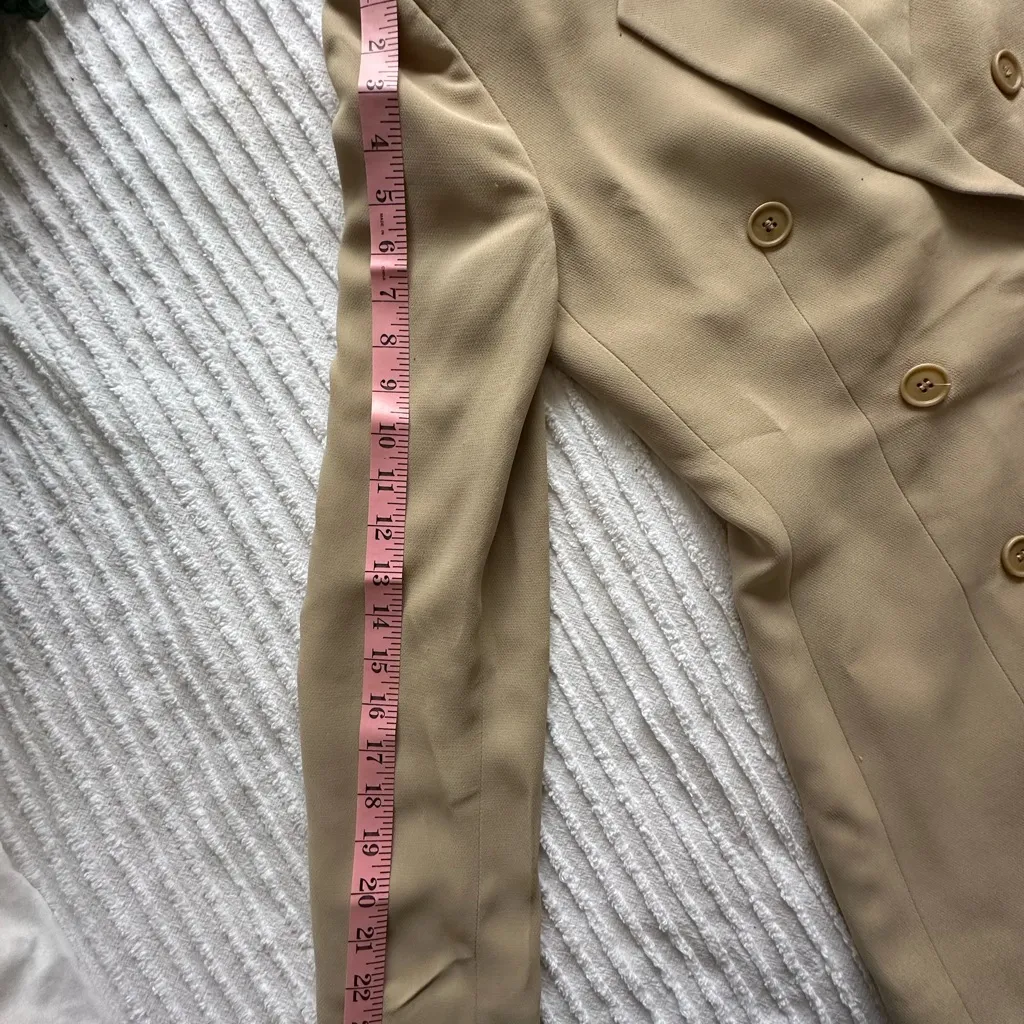 Vintage Emporio Armani Double-Breasted Blazer - Beige - size 38/XS - Image 7