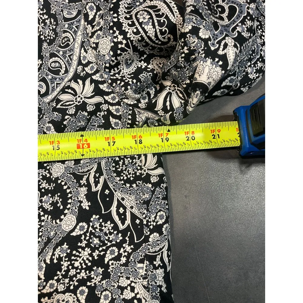 Mng Collection Black & White Floral Paisley Print Blazer Jacket XL B-306 - Image 6