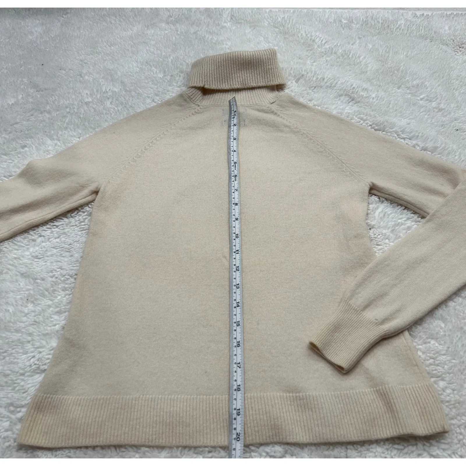 Massimo Dutti Womens Biege Wool Cashmere Blend Turtleneck Sweater Sz XS Soft Grl - Image 4