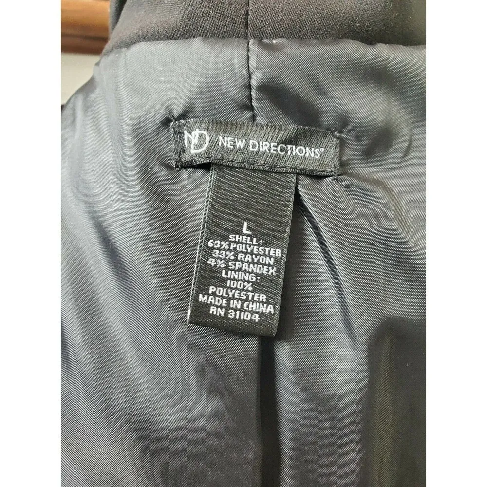 New Direction Button Long Sleeve Blazer Black Size L - Image 9