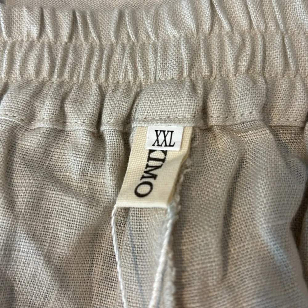 Iximo 100% Linen Paperbag Pants Women’s Size XXL in Light Tan Khaki New w/ tags! - Image 6