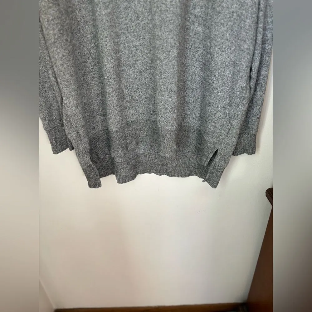 Aerie gray brushed fleece texture long sleeve top S - Image 9
