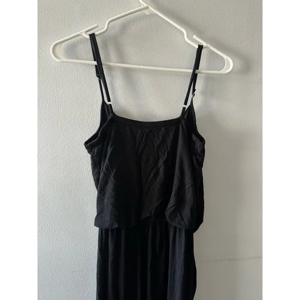American Rag Jumpsuit Women's Medium Black Embroidered Sleeveless One Piece - Image 7