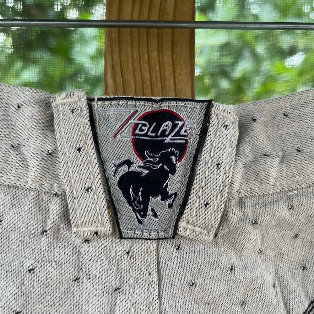 Blaze Women's Vintage Western Jeans Grey Printed Size 7/27 Gray - Image 9