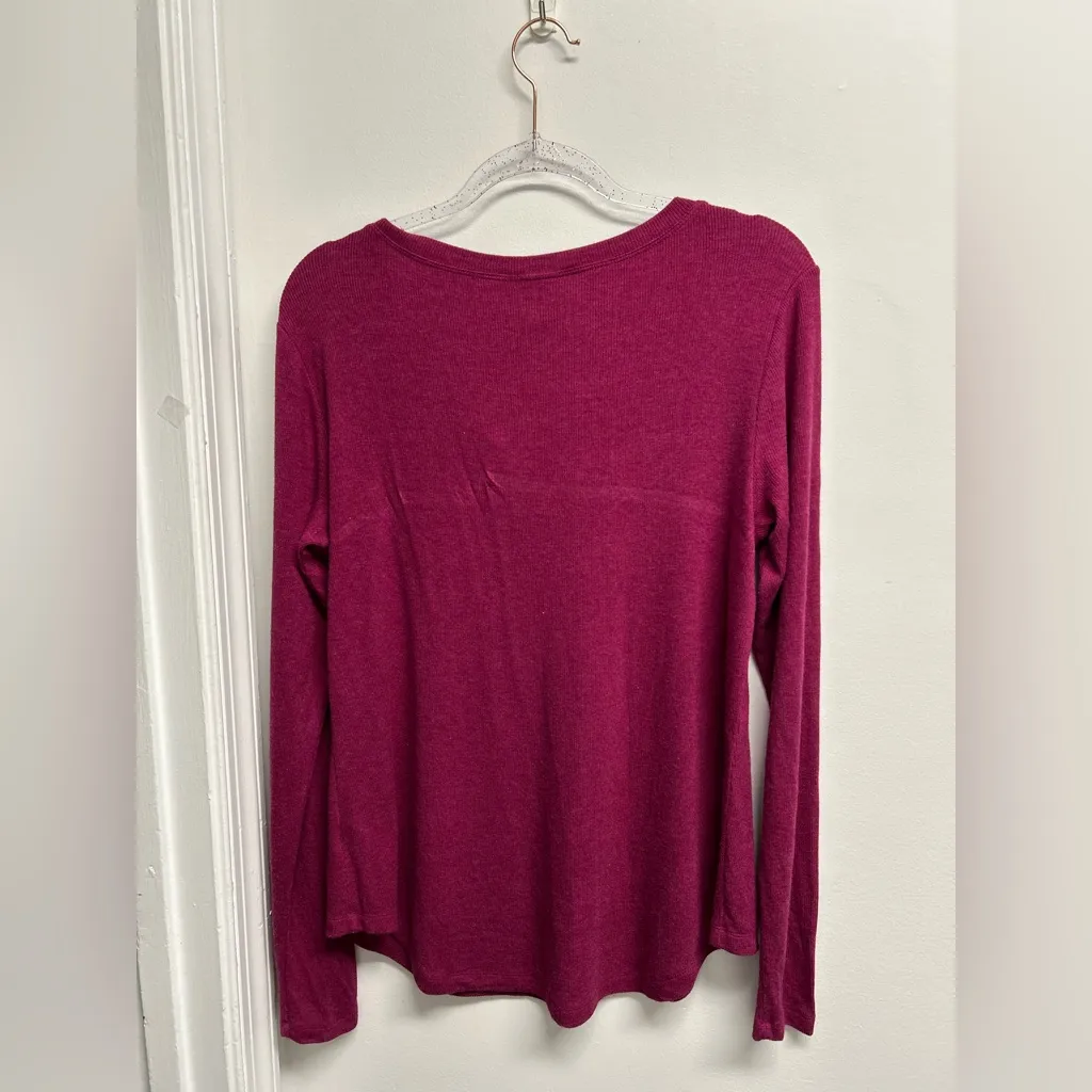 CAbi Women's Fuchsia Long Sleeve Simple Tee Top - Image 2