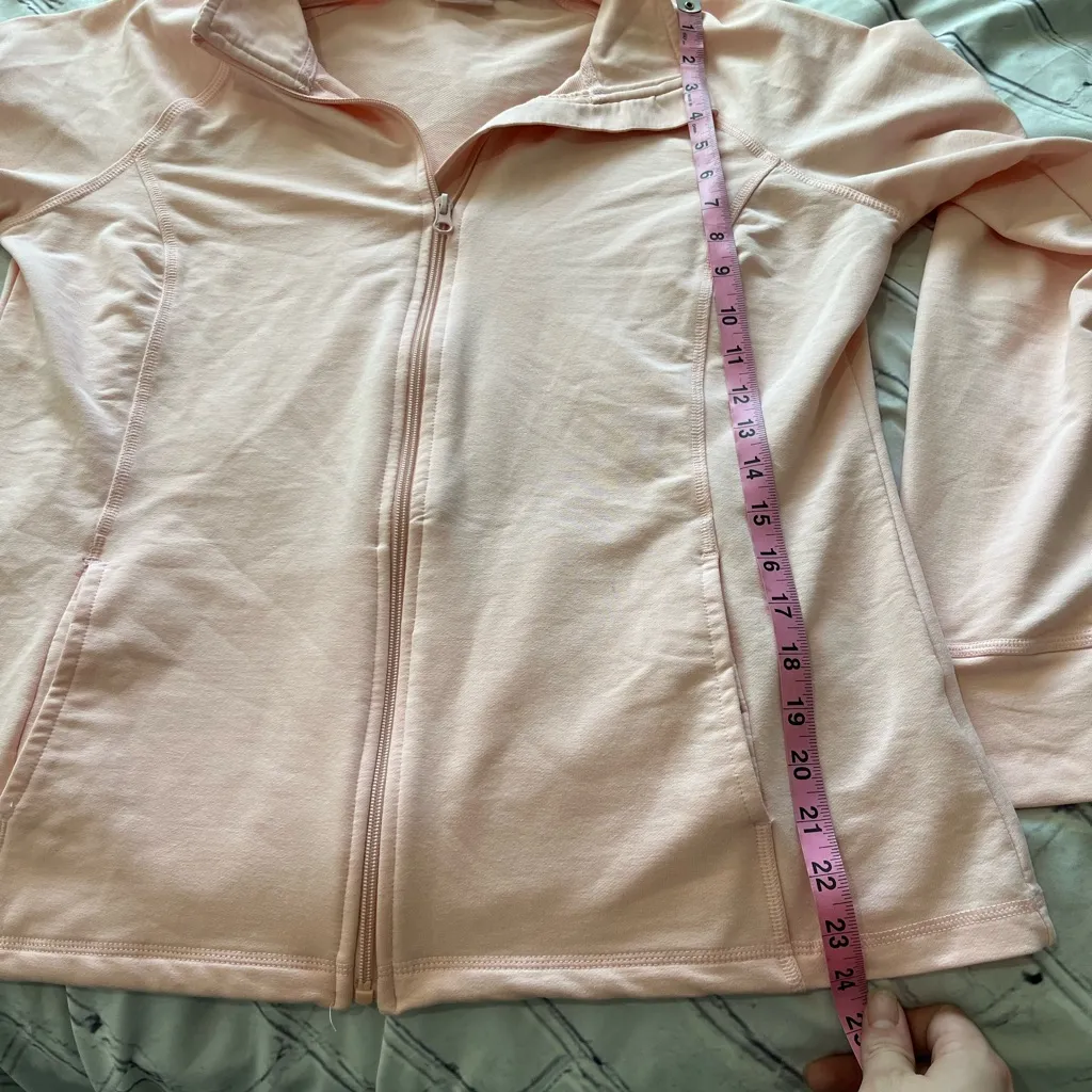 Emily B Light Blush Pink Full Zip Cotton Track Jacket Women’s XL Stand Collar - Image 11