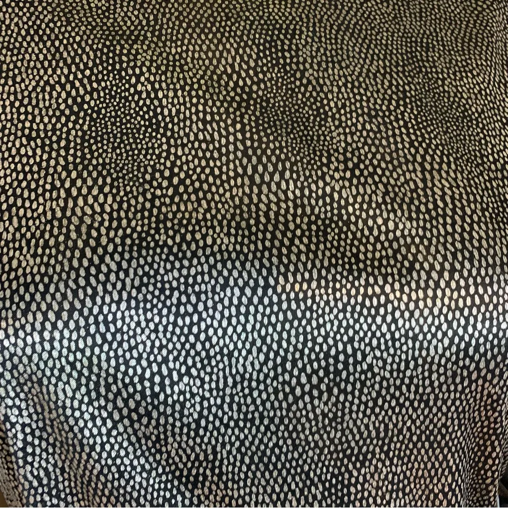 VINTAGE 1980'S J.S. NEAL SILVER AND BLACK SPOTTED DOLMAN SLEEVE BLOUSE NWT (L) Size L - Image 8