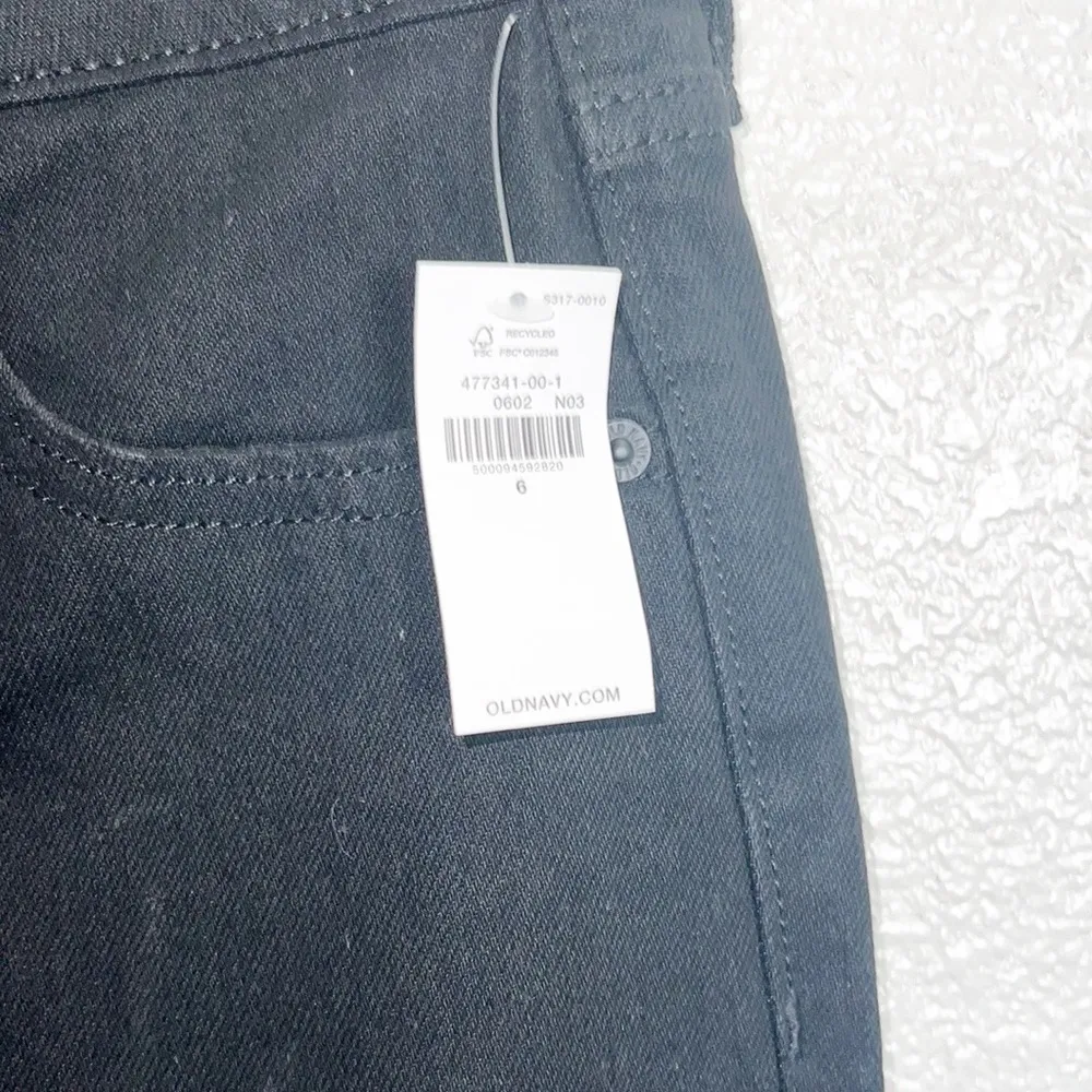 Old Navy Black Slit Hem Extra High Rise Kicker Boot Cut Button Fly Jeans NEW - Image 6