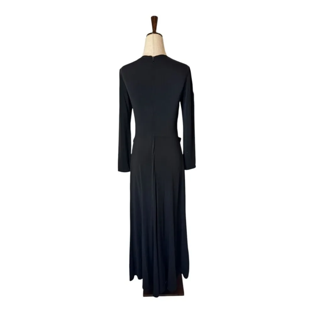 Halston Heritage Dress XS Women‎ Stretch Matte Jersey Long Sleeve Gown Cocktail - Image 3
