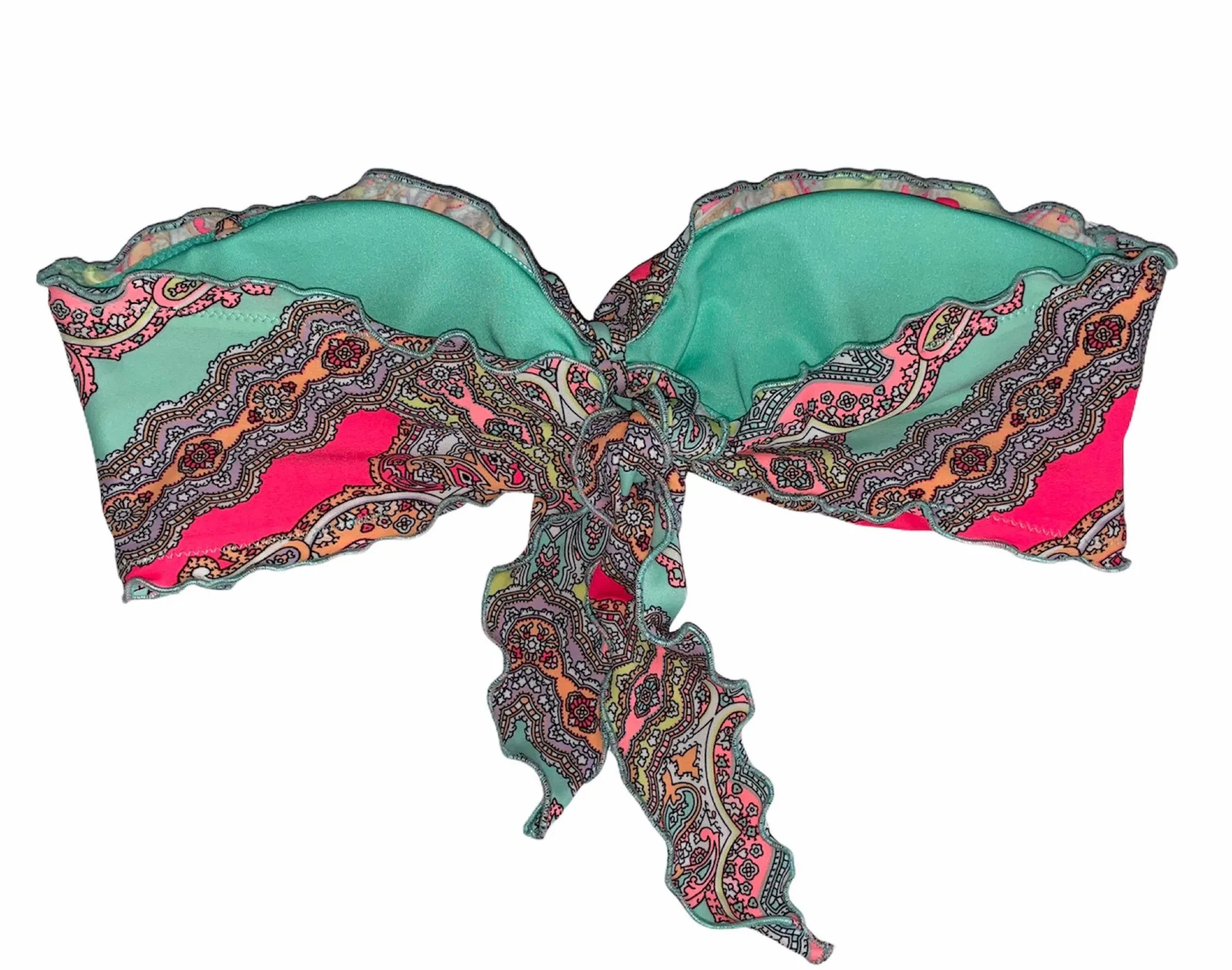 VICTORIA SECRET Paisley Ruffle Bikini Top Size M - Image 2