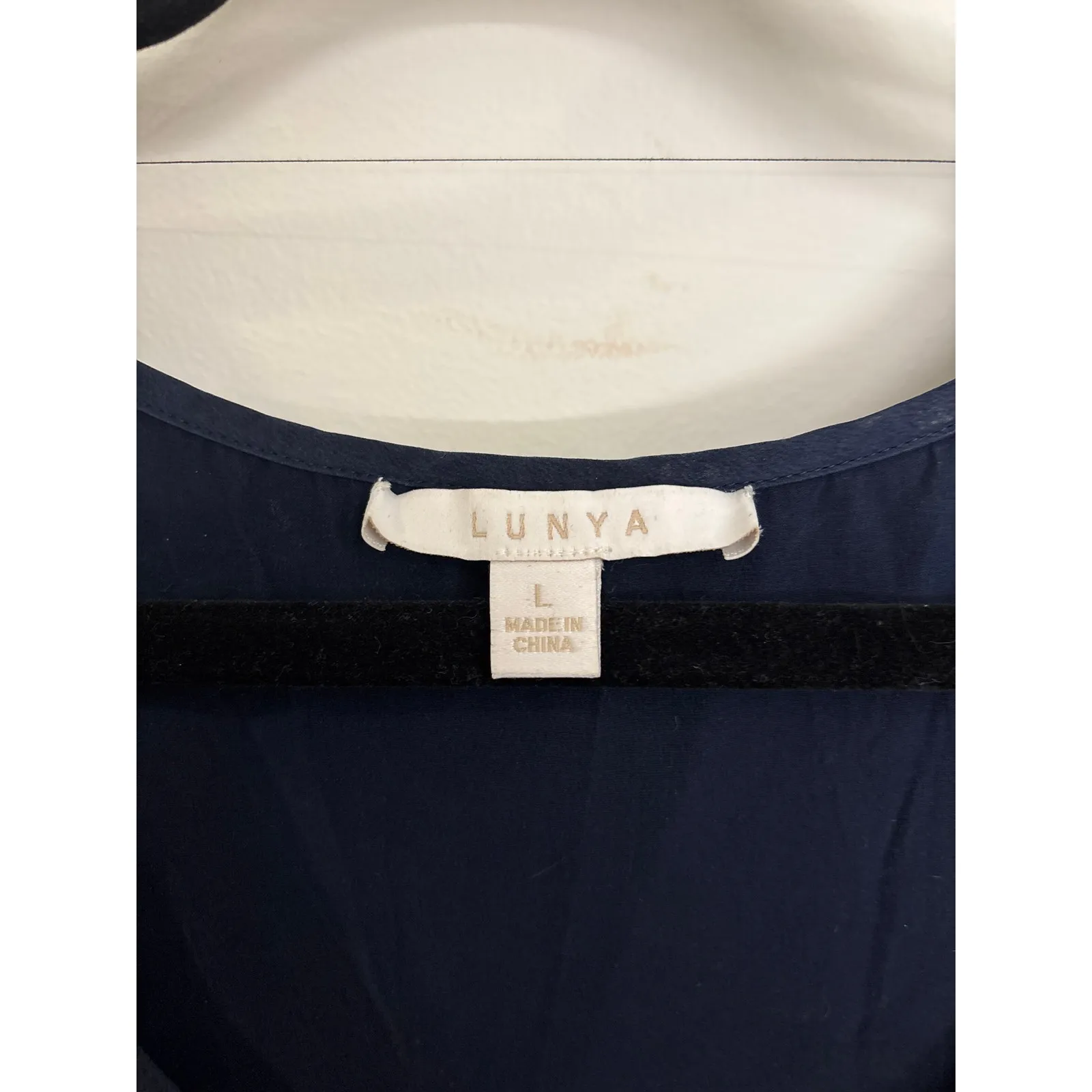 Lunya Pajama Set Womens Large Washable Silk Tank Shorts Deep Navy Blue Sleep PJs - Image 6