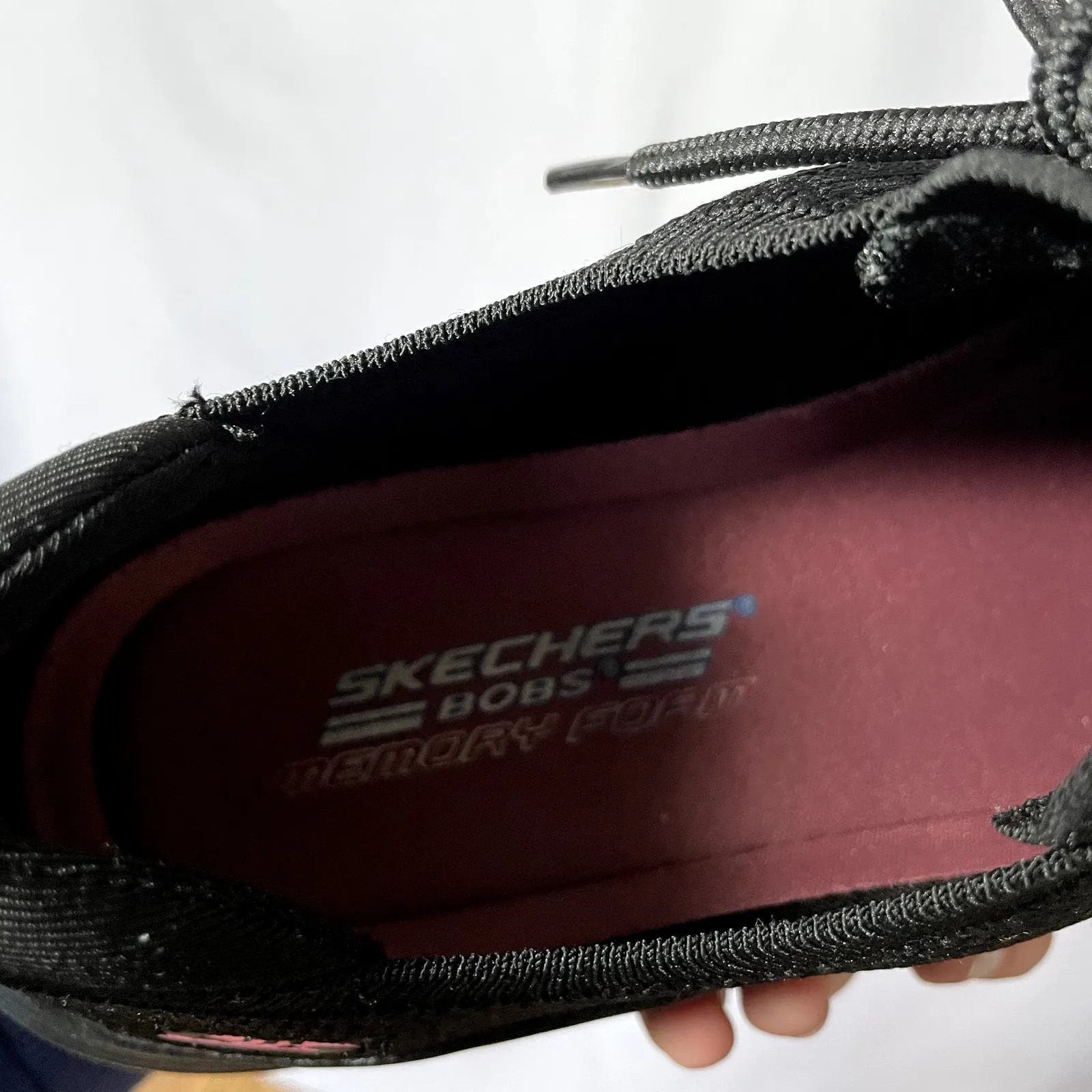 Sketchers slip in bobs memory soft stretch fit black sneakers women's size 11 - Image 5