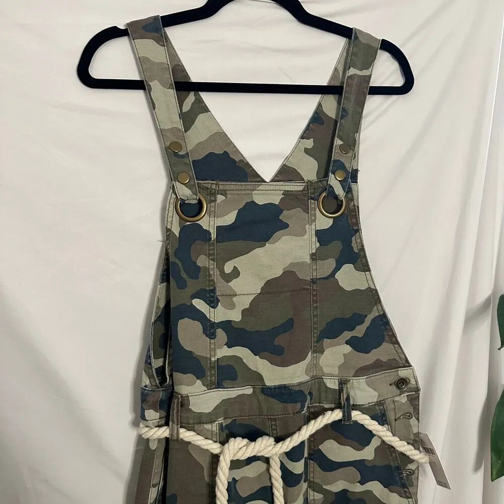 Anthropologie Carter Utility Overalls Camo Green 6 NWT - Image 4