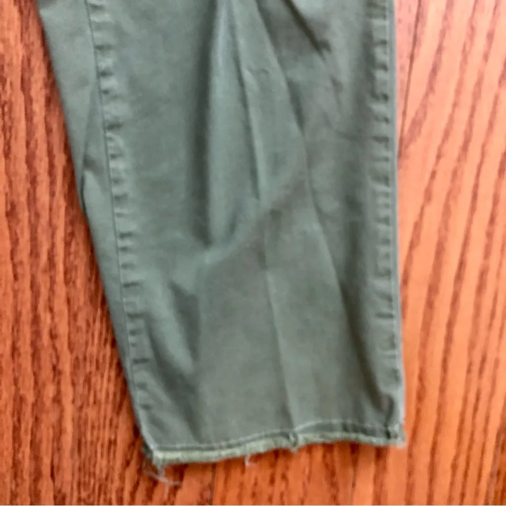 Nili Lotan East Hampton Pants Green Cameo Frayed Hem Women’s Size 10 - Image 6