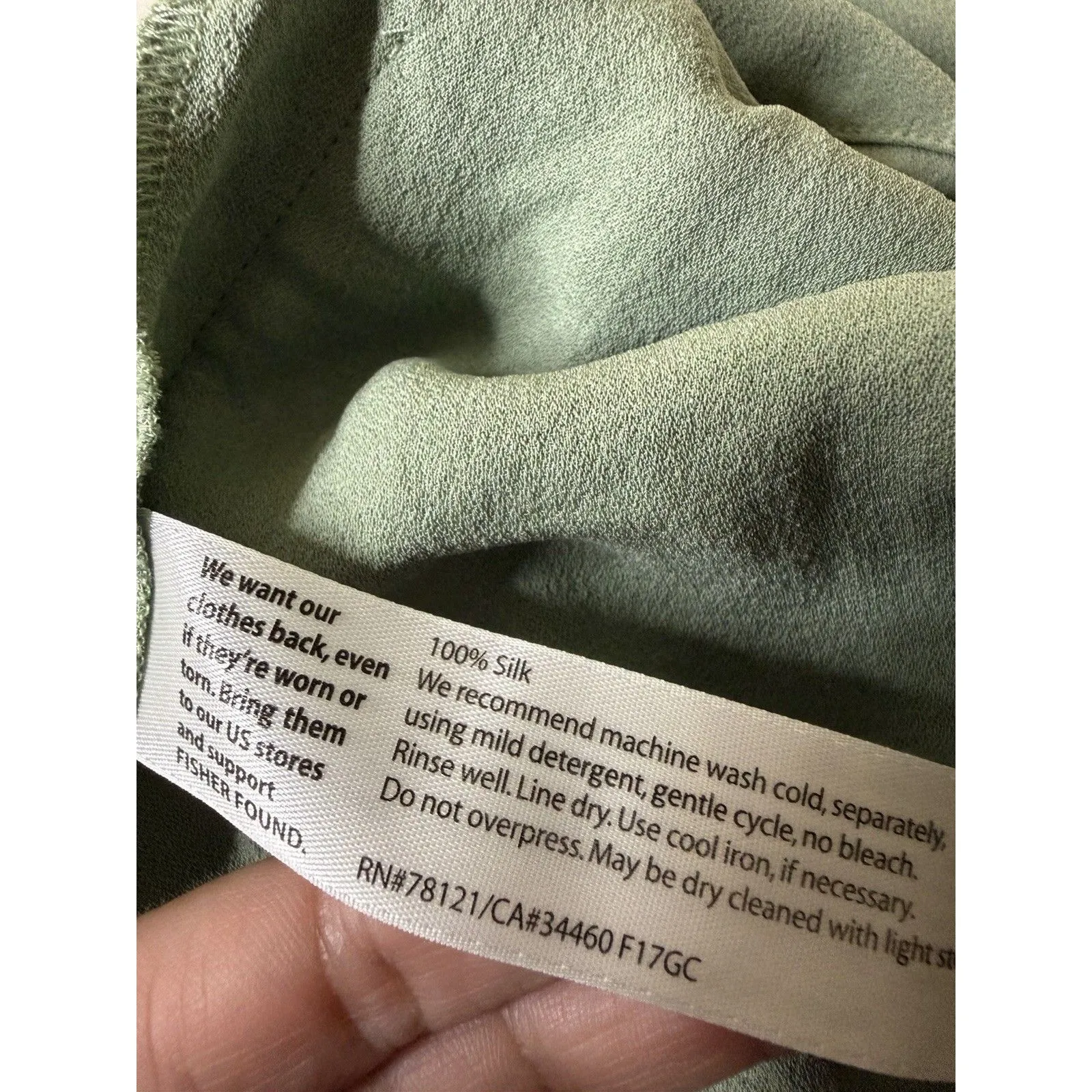 Eileen Fisher Silk Shift Dress Sage Green Quiet Luxury Minimalist XL Pockets - Image 4