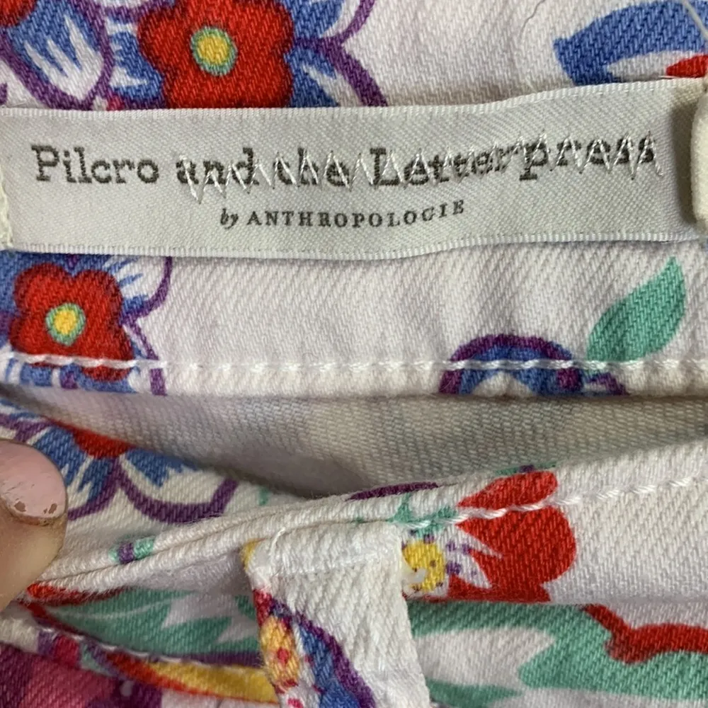 Anthropologie Floral Cottagecore Garden Pilcro Mid-Rise Skinny Jeans W-210 Sz 27 - Image 7