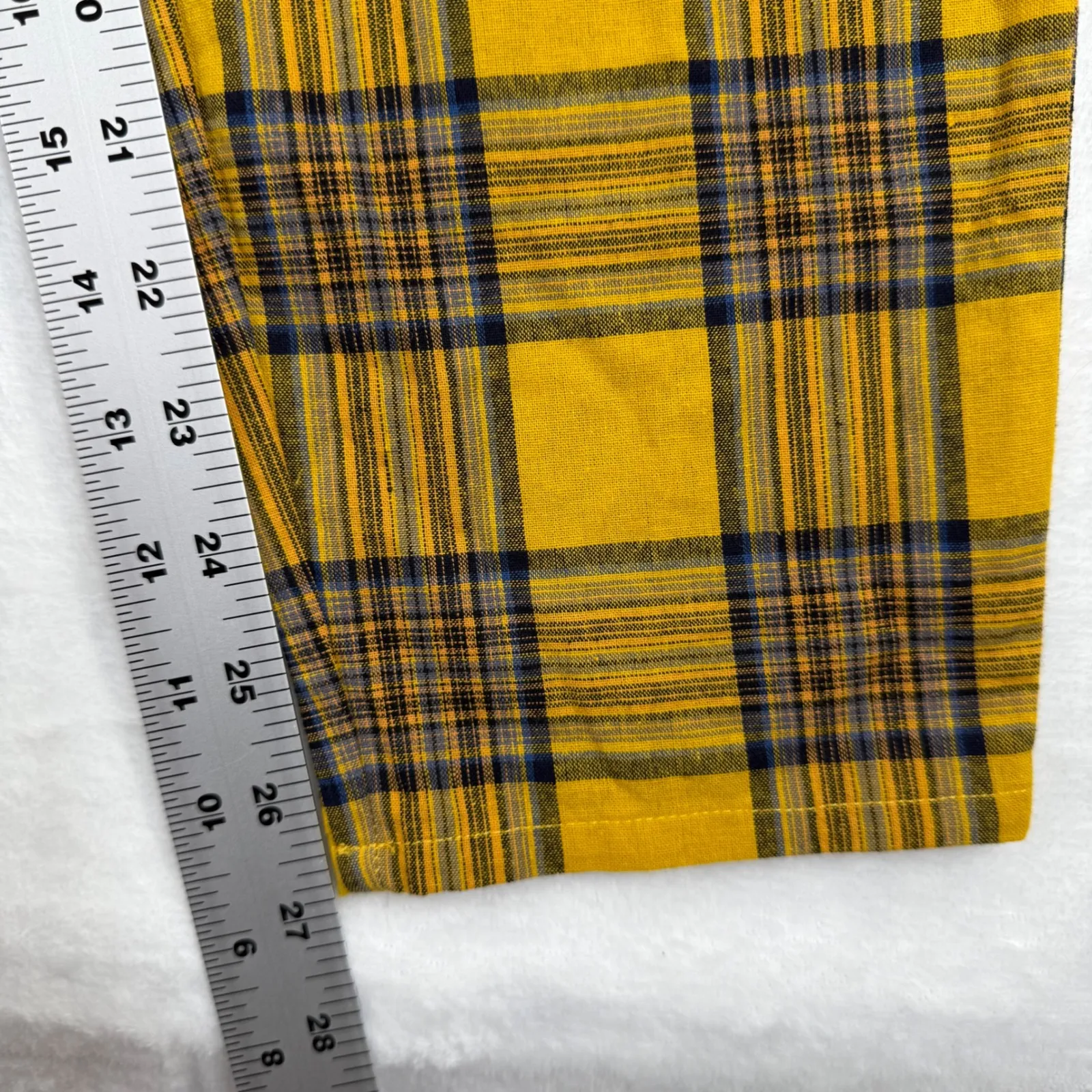 LPA Butter Yellow Plaid High Waisted Straight Leg Pants Women's XS - Image 4