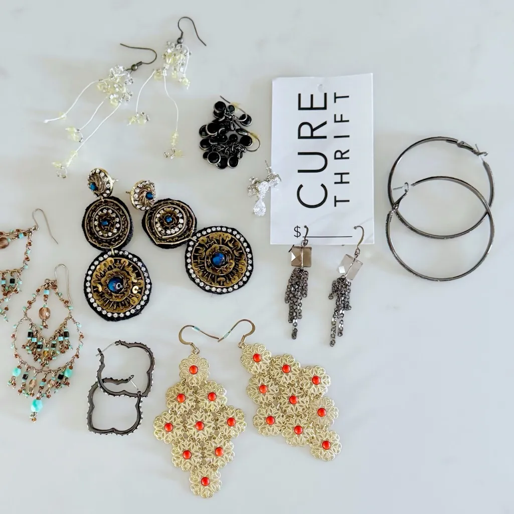BUNDLE (9) Fashion Earrings Collection, Assorted Boho, Luxe & Statement Styles - Image 4