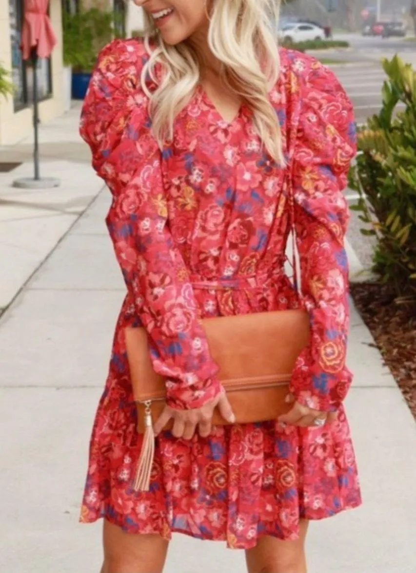 Flying Tomato A. CALIN BY E Red Ruffled Shoulder Mini Dress - Image 2