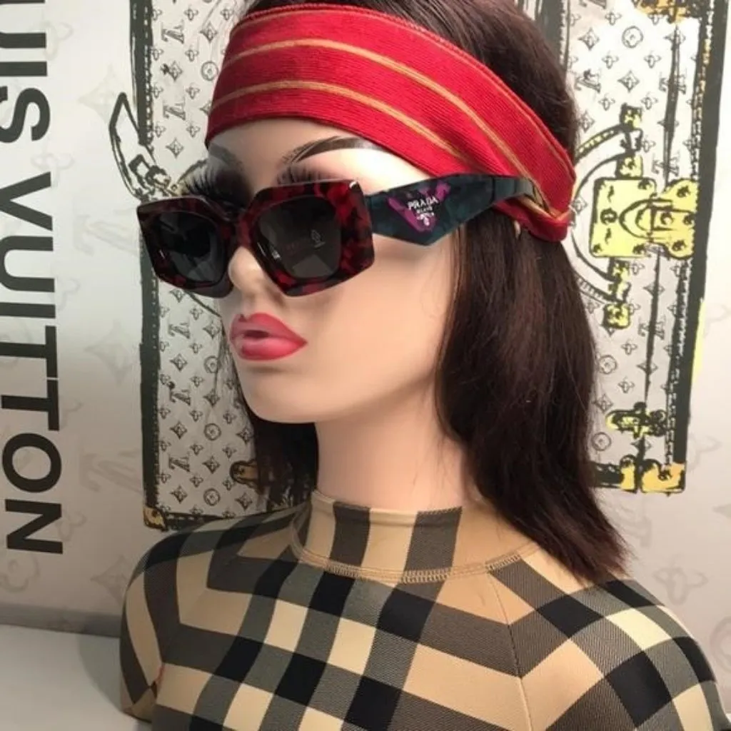 New Authentic Prada Red and Black Women's Sunglasses PR15Y - Image 2
